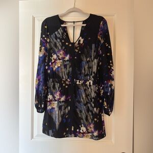 Anthropologie Leifsdottir Multicolor Abstract Holiday Dress